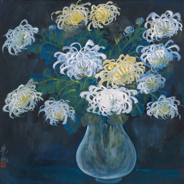 Lin Fengmian — Хризантема в вазе