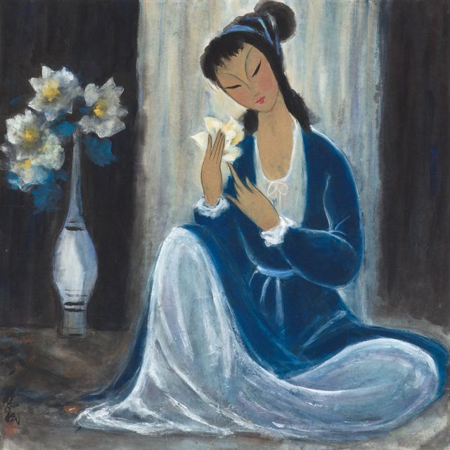 Lin Fengmian — Дама в голубом