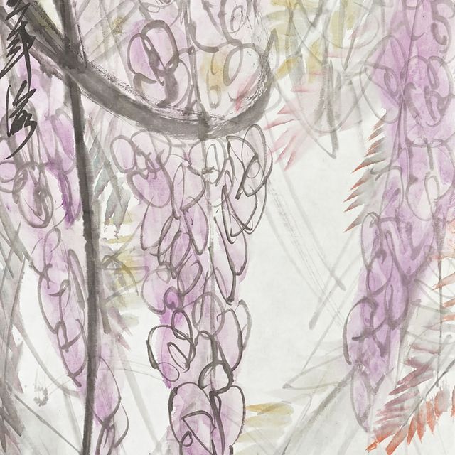 Lin Fengmian — Глициния и птицы