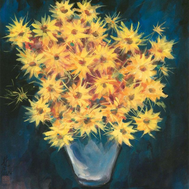 Lin Fengmian — Желтые хризантемы