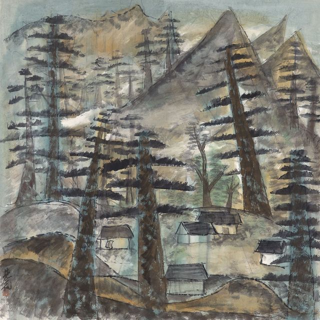 Lin Fengmian — Дома в сосновом бору