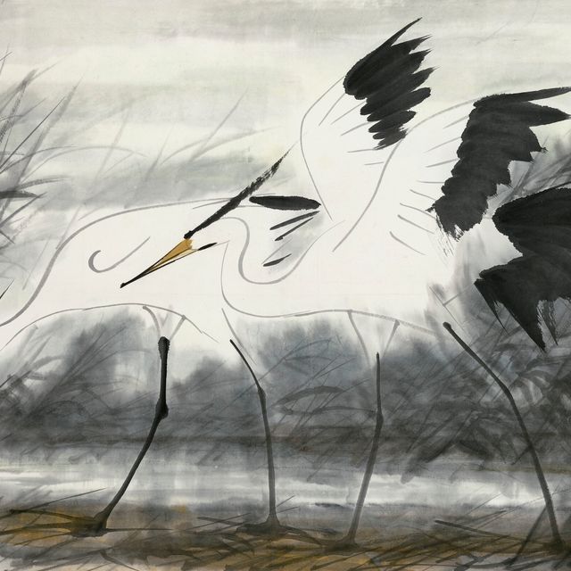 Lin Fengmian — Белые цапли