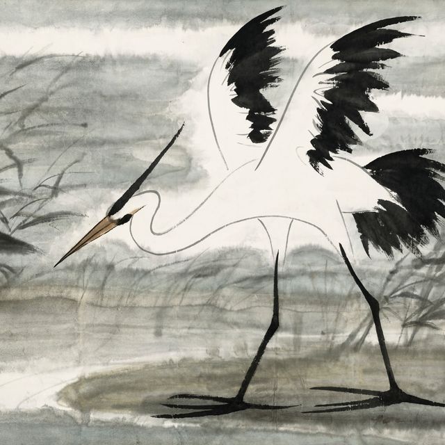 Lin Fengmian — Белая цапля и тростник