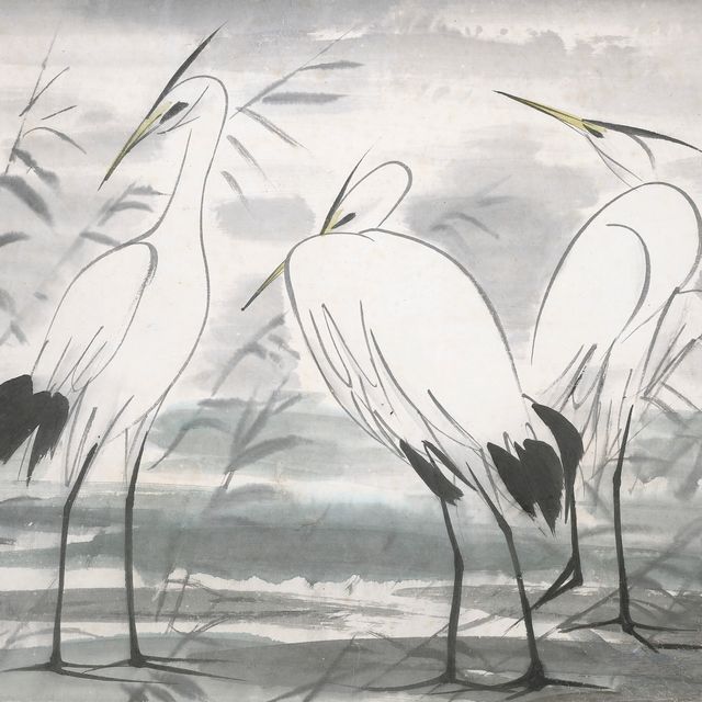 Lin Fengmian — Белые цапли и тростник