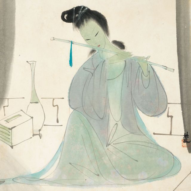 Lin Fengmian — Дама с флейтой