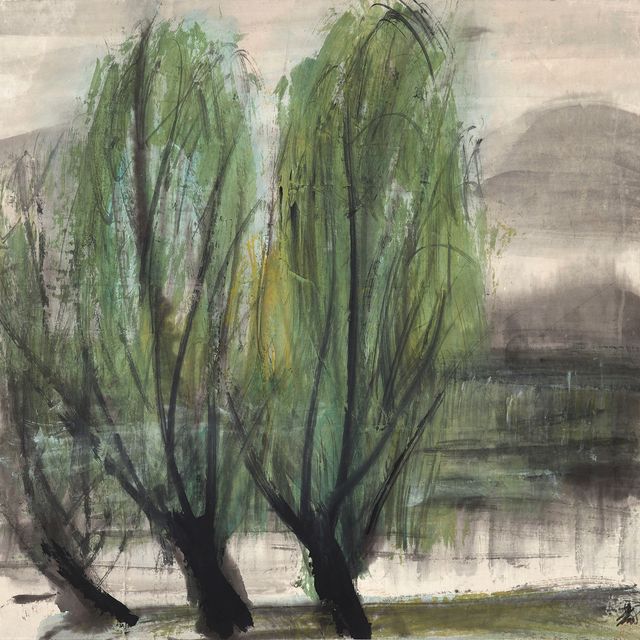 Lin Fengmian — Ивы на берегу озера