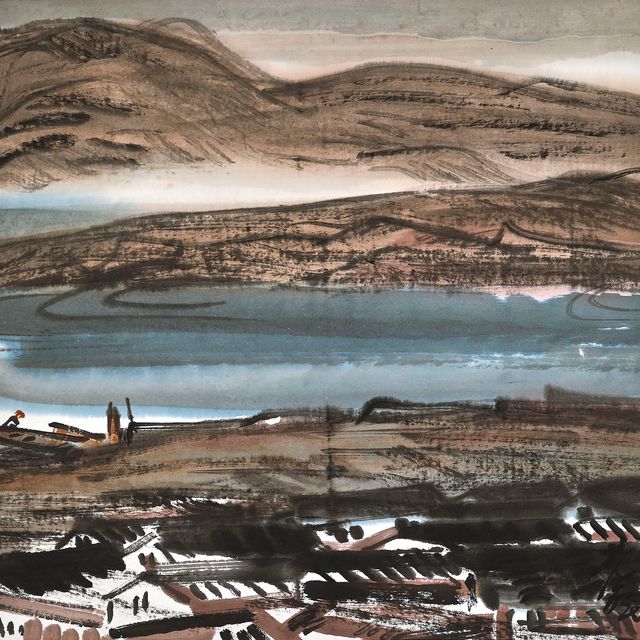 Lin Fengmian — Деревня на берегу озера