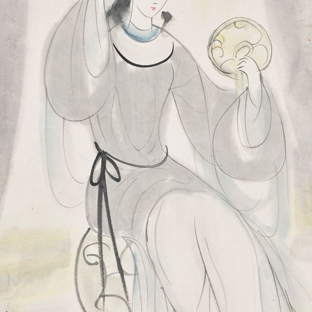 Lin Fengmian — ДАМА С ЗЕРКАЛОМ
