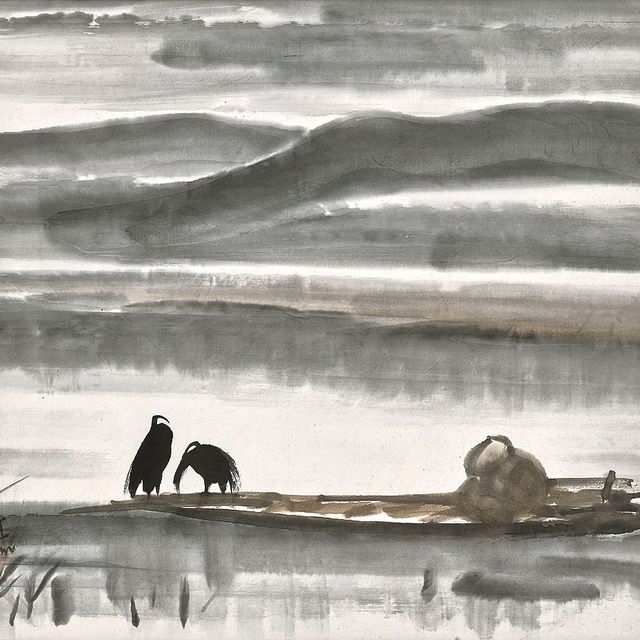 Lin Fengmian — Бакланы на лодке