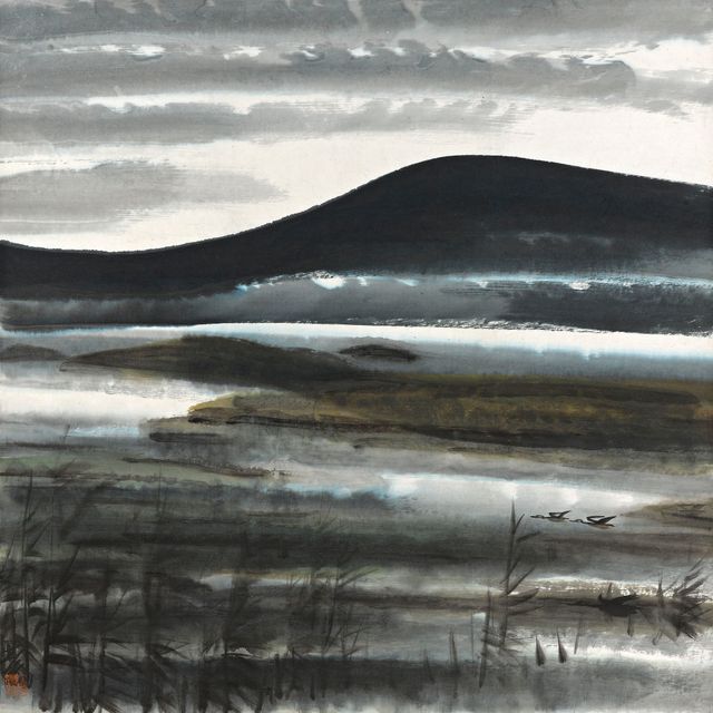 Lin Fengmian — Гуси в камышах