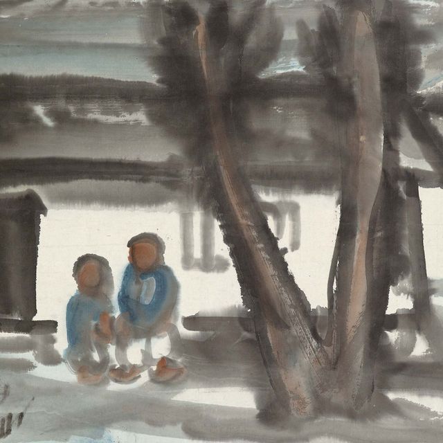 Lin Fengmian — Сидя во внутреннем дворике