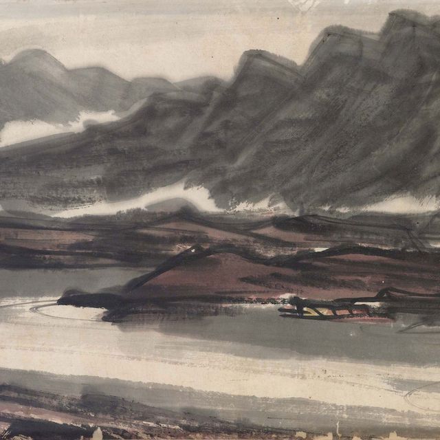 Lin Fengmian — Лодка у берега