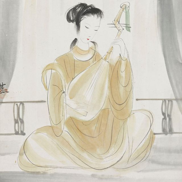 Lin Fengmian — Леди, играющая на Пипе