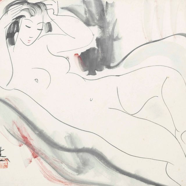 Lin Fengmian — ЛЕЖАЩИЙ ОБНАЖЕННЫЙ