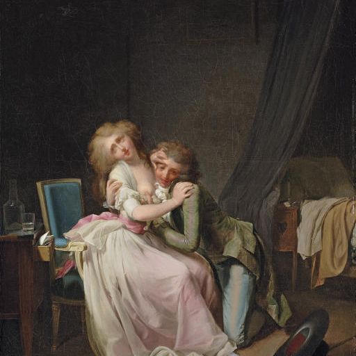 Louis Leopold Boilly — Романтическая любовь (или Ча ира ): Влюбленная пара в интерьере