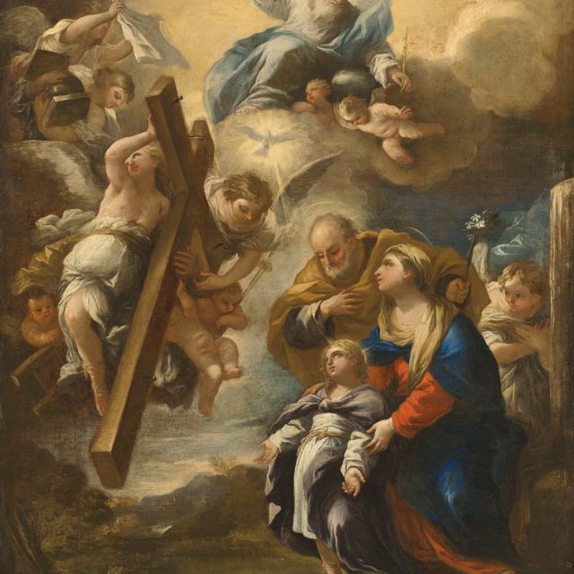 Luca Giordano — Младенец Христос, созерцающий орудия Страстей Господних