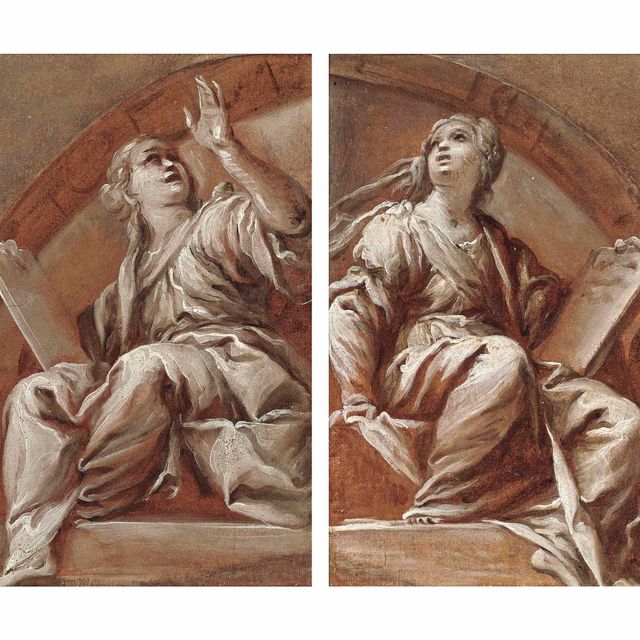 Luca Giordano — Две сивиллы; люнеты