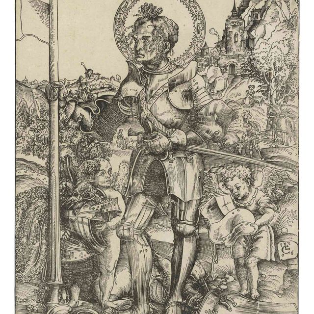 Lucas Cranach the Elder — Святой Георгий, стоящий с двумя ангелами (стр. 67; Зал. 83)