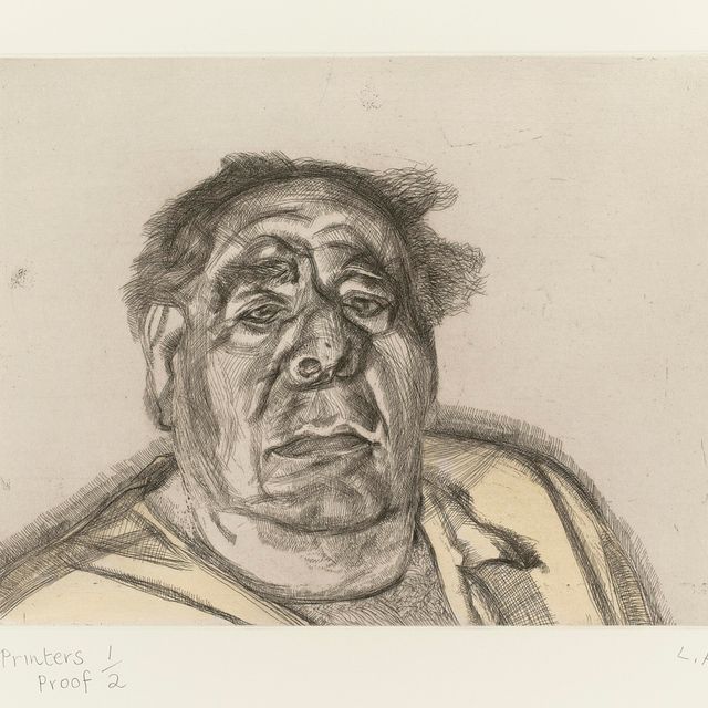 Lucian Freud — Лорд Гудмен в своей желтой пижаме