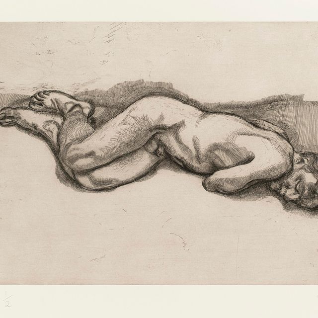 Lucian Freud — Голый мужчина на кровати