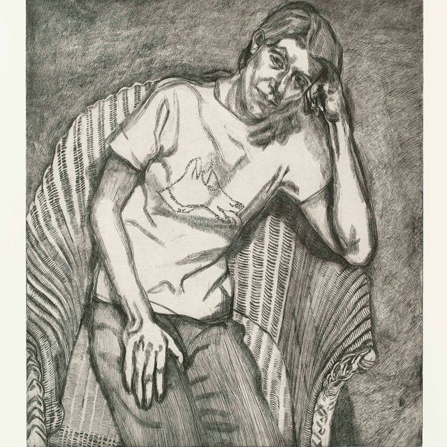 Lucian Freud — Белла в своей футболке с Плутоном