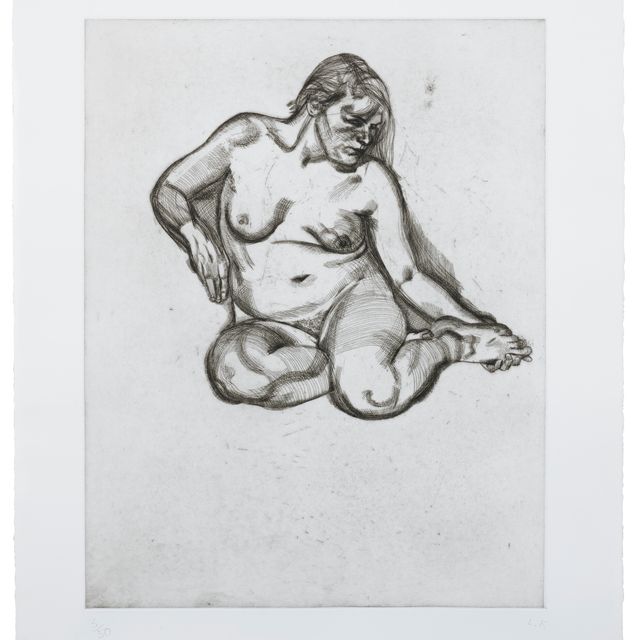 Lucian Freud — Девушка Держится за Свою Ногу