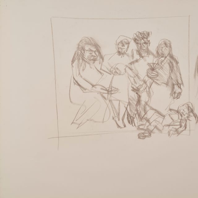 Lucian Freud — Рисунок из "Большого интерьера, W11 (в честь Ватто)"