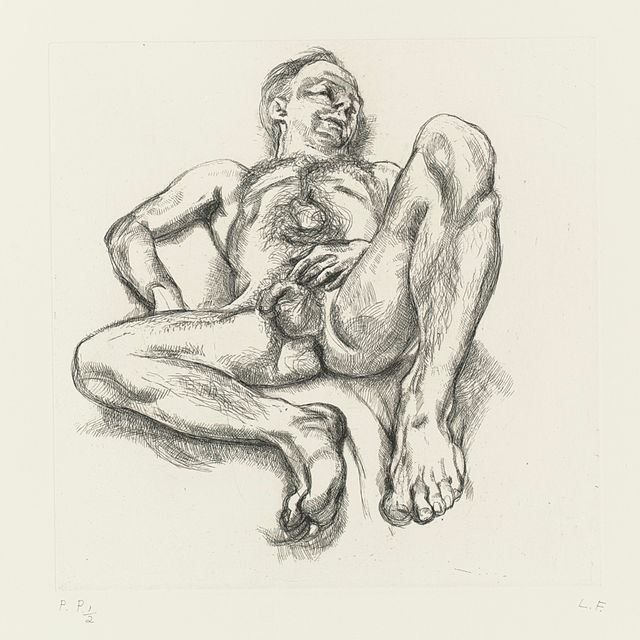 Lucian Freud — Голый мужчина на кровати