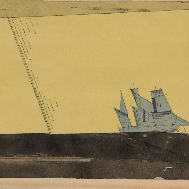Lyonel Feininger — Без названия (Шхуна на Черном море)