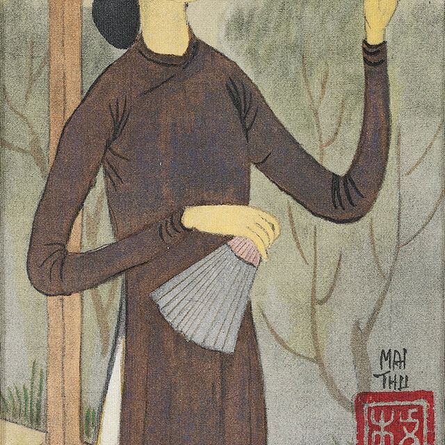 Mai Thu — Femme à l'Eventail и a'Oiseau (Дама с веером и птичкой)