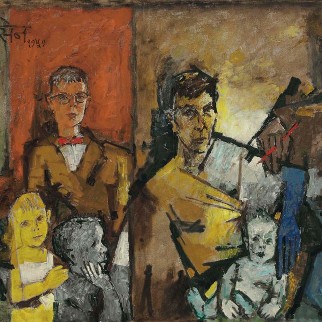 Maqbool Fida Husain — Без названия (семейный портрет Кин)