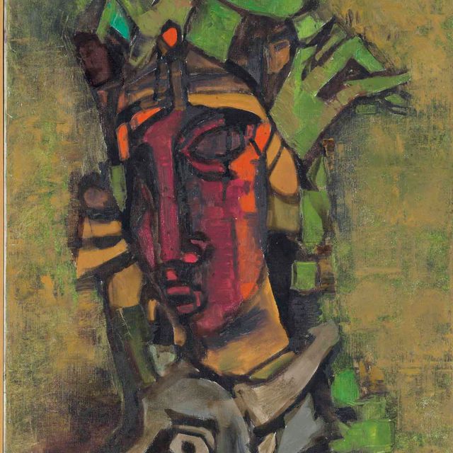 Maqbool Fida Husain — Без названия (Тотемные маски)