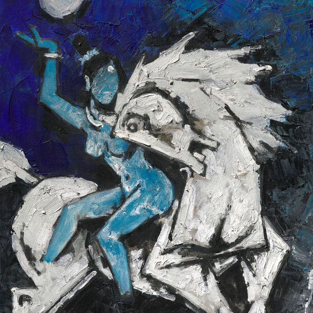 Maqbool Fida Husain — Без названия (Лошадь и всадник)
