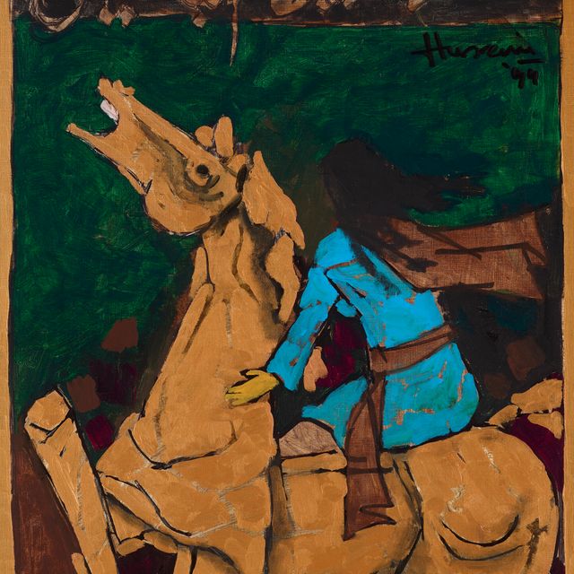 Maqbool Fida Husain — Без названия (Лошадь и всадник)