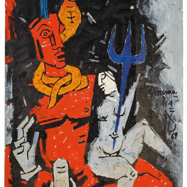 Maqbool Fida Husain — Без названия (Шива и Парвати)
