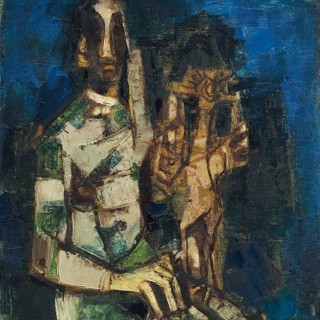 Maqbool Fida Husain — Без названия (Дама с петухом)