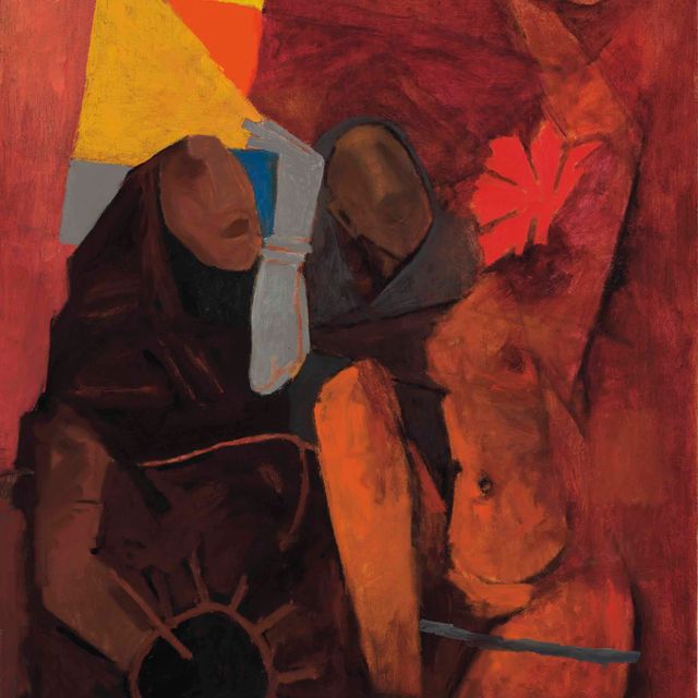 Maqbool Fida Husain — Без названия (Ручной цветок)
