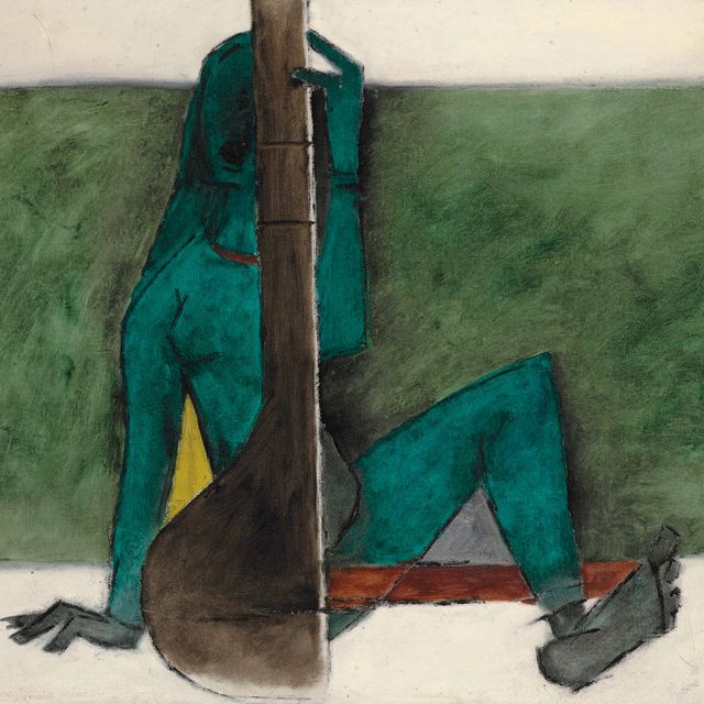 Maqbool Fida Husain — Без названия (Леди с Танпурой)