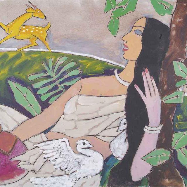 Maqbool Fida Husain — Без названия (Сита с Золотым оленем)