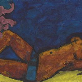 Maqbool Fida Husain — Майя с розовым слоном