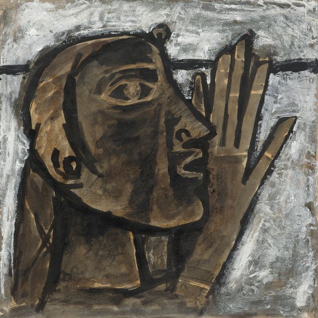 Maqbool Fida Husain — Без названия (голова девушки)