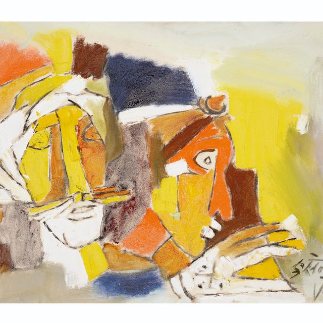 Maqbool Fida Husain — Без названия (пара из Раджастана)