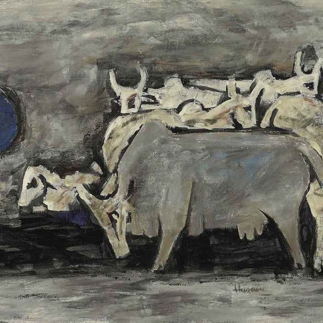 Maqbool Fida Husain — Без названия (коровы)