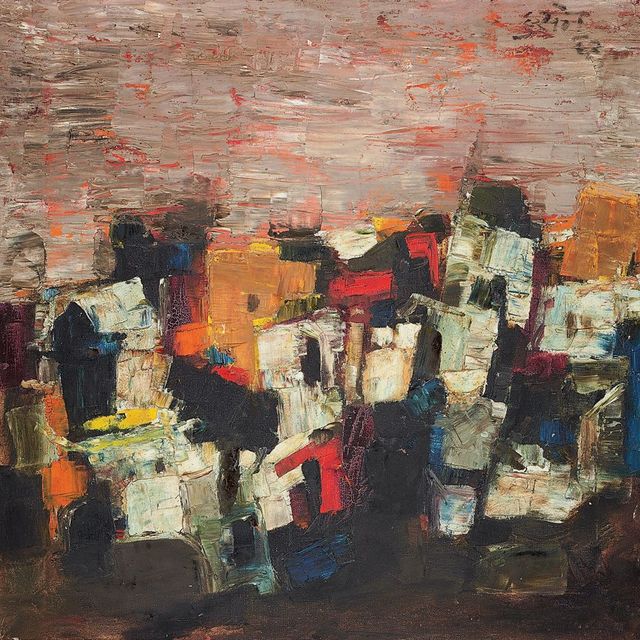 Maqbool Fida Husain — Без названия (Пейзаж Бунди)