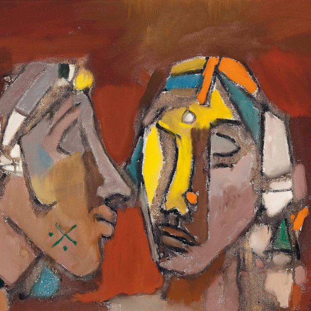 Maqbool Fida Husain — Без названия (Две головы)