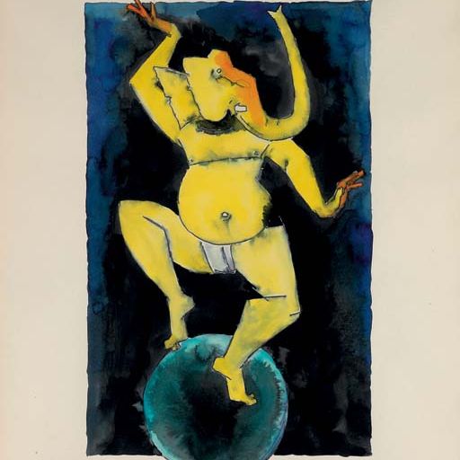 Maqbool Fida Husain — Без названия (Ганеша)