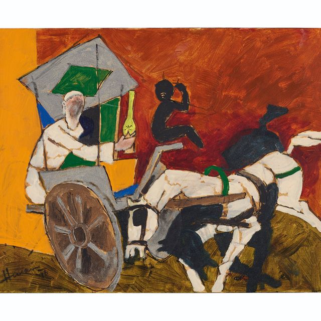 Maqbool Fida Husain — Без названия (Дада Абдул ка Танга)