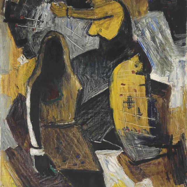 Maqbool Fida Husain — Без названия (Плетельщицы корзин)