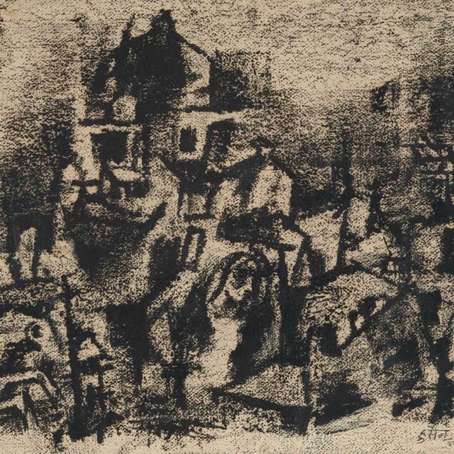 Maqbool Fida Husain — Без названия (Пейзаж)