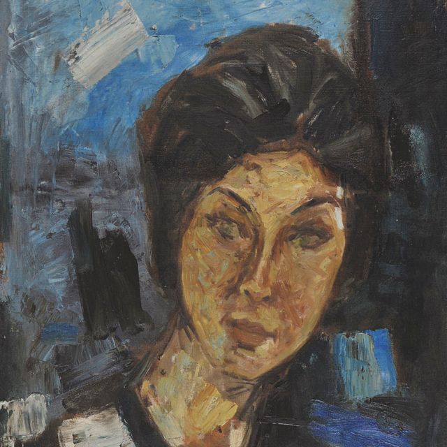Maqbool Fida Husain — Без названия (Портрет дамы)
